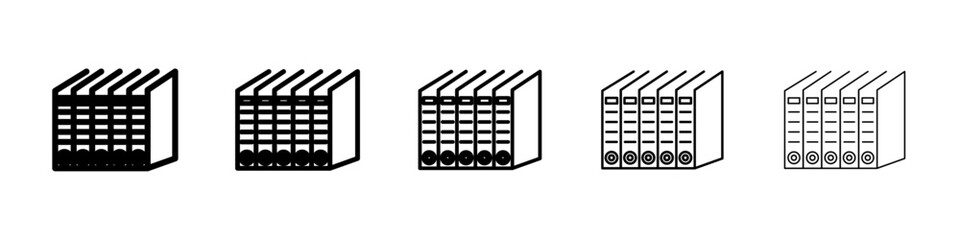 Archive folders icon isolated vector on white background set