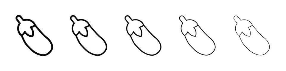 aubergine icon isolated vector on white background set