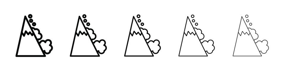 avalanche icon isolated vector on white background set