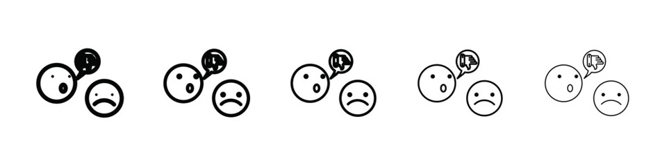 bad feedback icon isolated vector on white background set