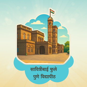 Savitribai Phule Pune University main building &ndash; a historic British-era structure known for its iconic clock tower and lush green campus.