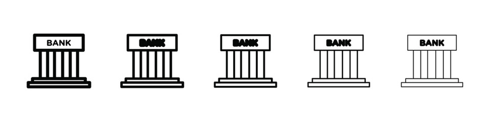 Bank icon isolated vector on white background set
