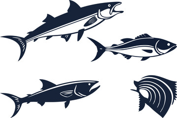 Tuna Fish Clipart and T Shirt Design. Bold Tuna Fish Graphic for Apparel and Prints. Tuna Fish Art Illustration for Merchandise. Editable Tuna Fish Clipart for T Shirt Designs. Tuna Fish Silhouette