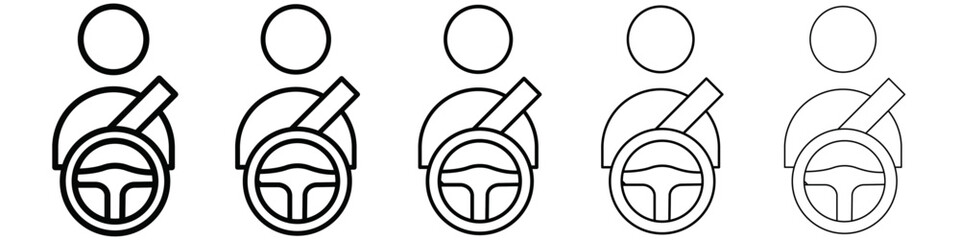 car driver icon isolated vector on white background set