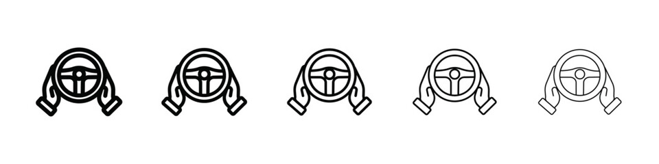 car driver icon isolated vector on white background set