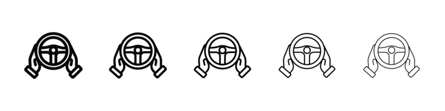 car driver icon isolated vector on white background set