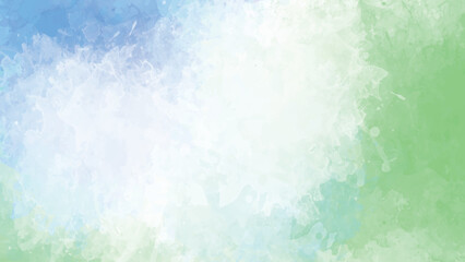 Abstract Watercolor Background Soft Pastel Blue Green and White Color Gradient Texture Design Element for Wedding Invitation Card or Spring Summer Theme