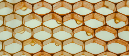 Macro close-up macro photograph of a honeycomb generative ai