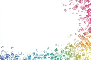 Colorful Houses and Buildings Illustration Design Background for Real Estate