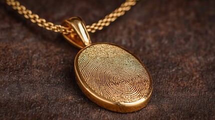 Custom gold fingerprint pendant necklace with unique personalized engraving