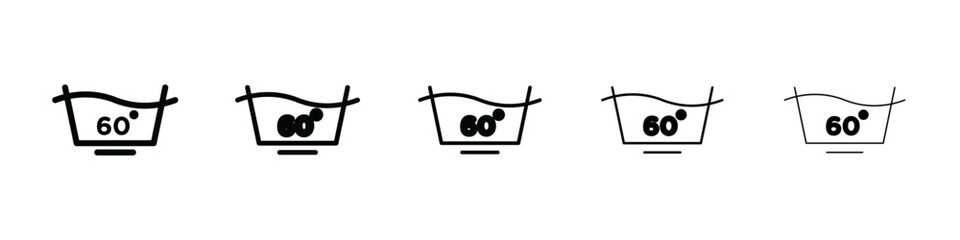 Clothing care icon isolated vector on white background set