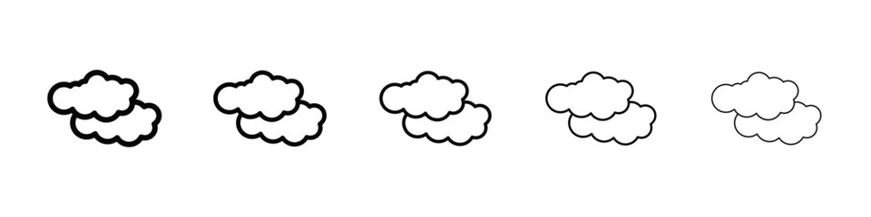 Cloud icon isolated vector on white background set