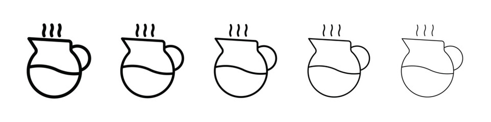 coffee pot icon isolated vector on white background set
