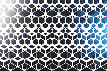 Fototapeta premium Abstract Hexagon Pattern Blue and Black Design