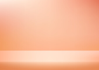 Orange studio background. Space for selling products on the website. Template mock up for display of product. Vector illustration.