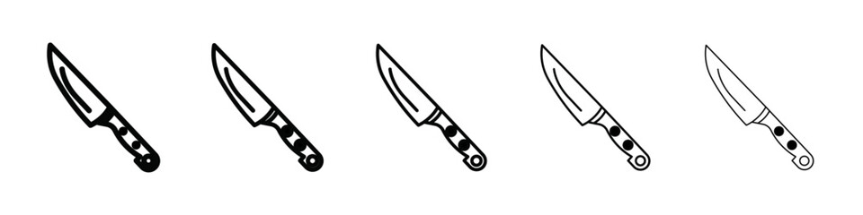 cooking chef knife icon isolated vector on white background set