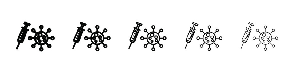 Covid 19 vaccine icon isolated vector on white background set