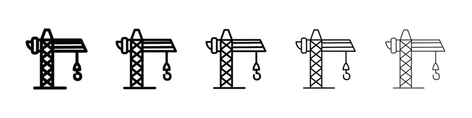 crane icon isolated vector on white background set