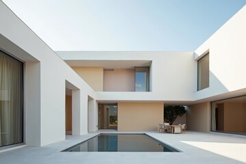 Capturing the Elegance of Symmetry and Simplicity in Modern Architecture: A Minimalist Photo Series Displaying Clean Lines, Geometric Shapes, and Natural Lighting.