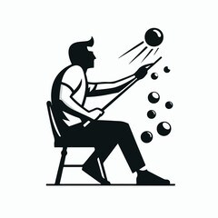illustration of someone playing billiards