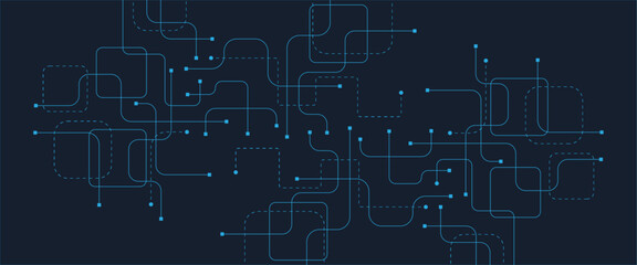 Abstract background with technology circuit board texture. Modern electronic motherboard texture. Creative idea for internet technology. Tech concept for header, web banner, website, presentation.