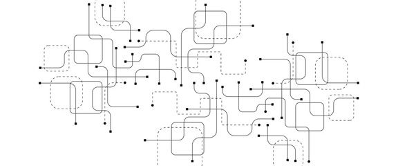 Technology abstract background with circuit board texture. Creative idea AI banner. Internet technology. Tech concept for poster, header, web banner, website, presentation.