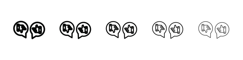 criticism icon isolated vector on white background set