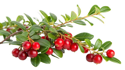 Herbal medicine plant Vaccinium macrocarpon or Cranberry isolated on white or transparent background
