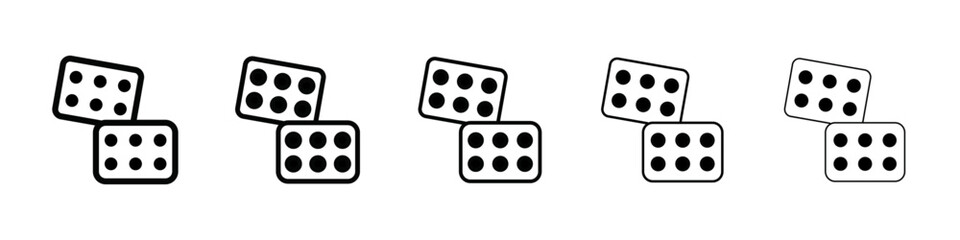 Dice Six Icon isolated vector on white background set