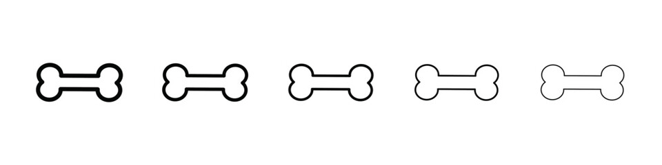 Dog bone icon isolated vector on white background set