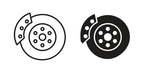 Disk brake icon Logos. Flat Vector Icon Design Template