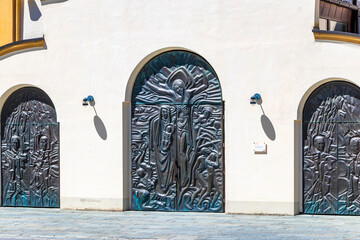 Barbara church cathedral Christian art and ornaments in Fliess Austria.