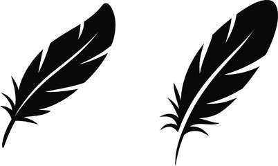 Obraz premium A minimalistic black and white image showing a single feather on a plain white background design style