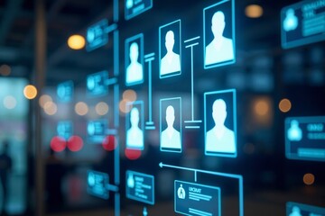 Revolutionary holographic organizational chart visualizes employees' roles and responsibilities.