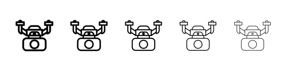 Drone Technology icon isolated vector on white background set