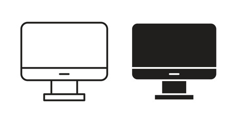 Desktop icon Logos. Flat Vector Icon Design Template