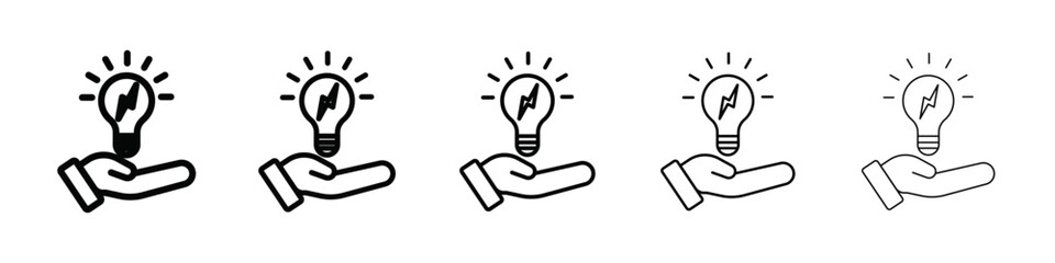 energy efficiency light bulb icon isolated vector on white background set