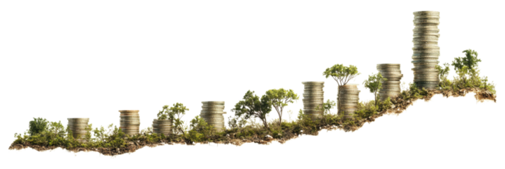 Sustainable Investment Growth: Coins and Trees