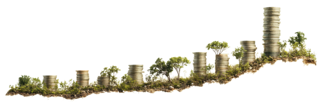 Sustainable Investment Growth: Coins and Trees