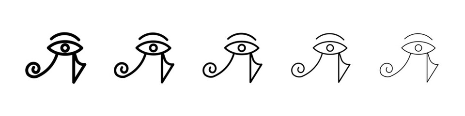 eye of horus egypt deity icon isolated vector on white background set