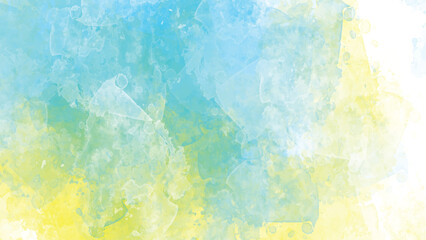 Abstract Watercolor Background Pastel Blue Yellow Green Shades Soft Texture Splashes Design Element