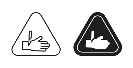 Cutting hand straight blade sign