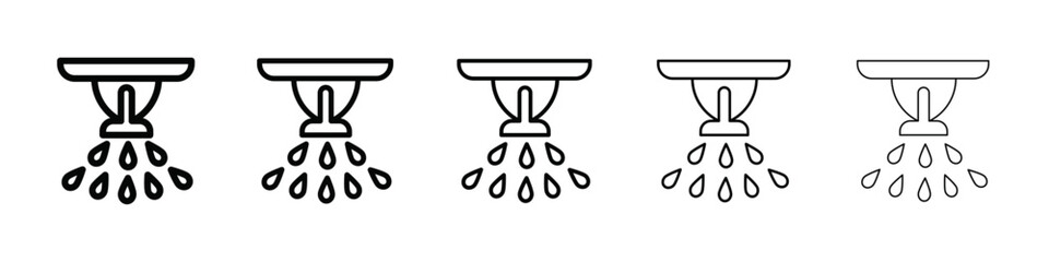 fire sprinkler icon isolated vector on white background set