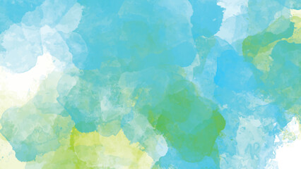 Abstract Watercolor Background Pastel Blue Green Yellow Shades Soft Blending Color Splashes Organic Texture Design Element Digital Painting