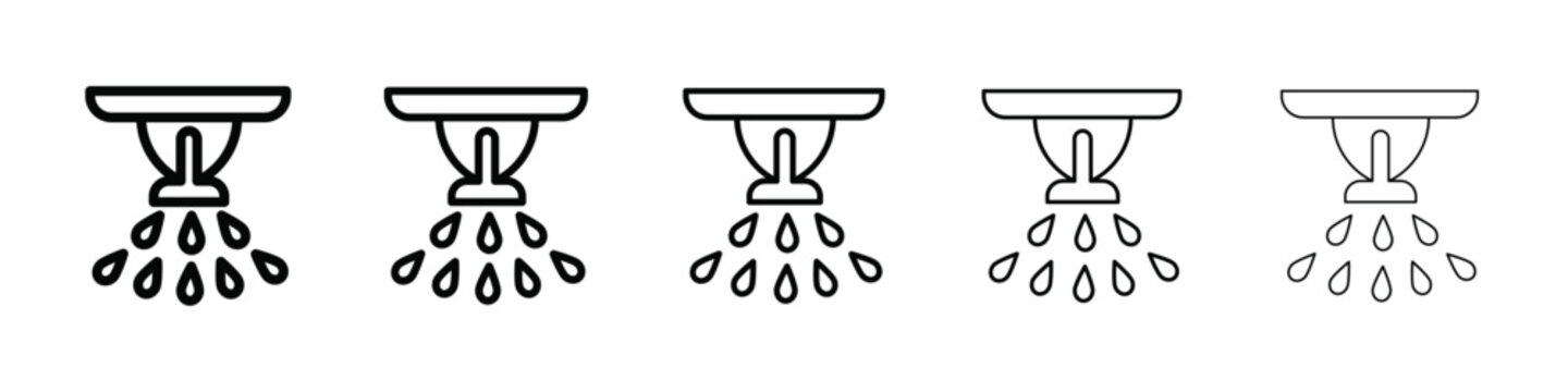 fire sprinkler icon isolated vector on white background set