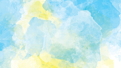 Abstract Watercolor Background Pastel Blue Yellow Hues Soft Color Gradient Texture Design Element Digital Painting Soft Blends Light Tones