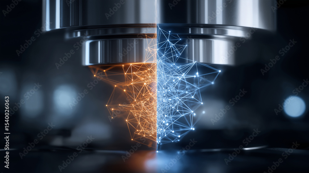 Aufkleber factory machines split in half with digital twin technology precision