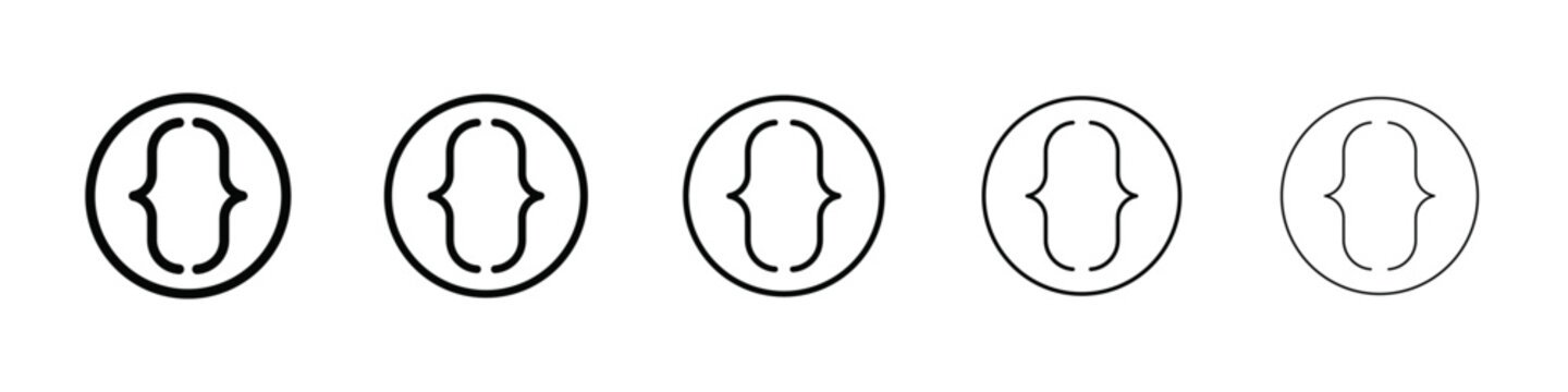 Font brackets icon isolated vector on white background set