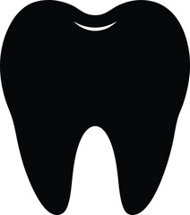 Human tooth silhouette icon  vector illustration on transparent background.
