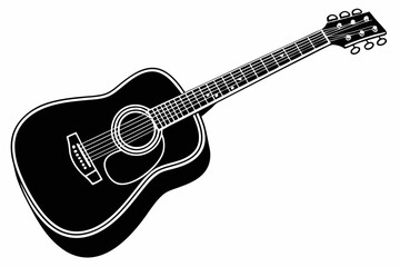guitar sihouette black vector
